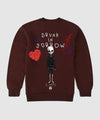 G West Drunk On Sorrow Fleece Crewneck With Invisible Zippers