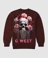 G West Ice Cream Skull Fleece Crewneck With Invisible Zippers