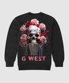 G West Ice Cream Skull Fleece Crewneck With Invisible Zippers