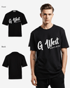G West Oversized Cursive Logo Black Tee
