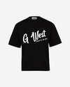 G West Oversized Cursive Logo Black Tee