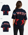G West Oversized Usa Flag Arch Logo Tee - WOMEN