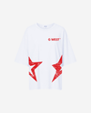 G West Oversized Usa Flag Arch Logo Tee - WOMEN
