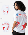 G West Oversized Usa Flag Arch Logo Tee - WOMEN