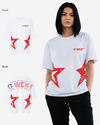 G West Oversized Usa Flag Arch Logo Tee - WOMEN