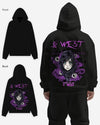 G West Purple Eye Black Oversize Hoodie