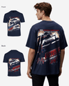 G West Racing Club Double Hit Premium Oversized Tee Front And Back Print