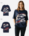 G West Racing Club Double Hit Premium Oversized Tee - WOMEN