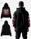 G West Rhinestone Roses And Bones Oversized Hoodie