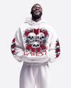 G West Rhinestone Roses And Bones Oversized Hoodie
