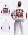 G West Rhinestone Roses And Bones Oversized Hoodie