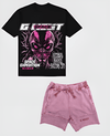 G West Rhinestone Space Expedition Oversized Tee & Short Set