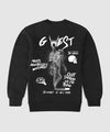 G West Smoke Skeleton Fleece Crewneck With Invisible Zippers