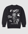 G West Smoke Skeleton Fleece Crewneck With Invisible Zippers