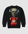 G West Telephone Head Fleece Crewneck With Invisible Zippers