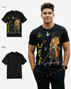 Regular Fit Black Samurai Front Graphic T Shirt : Gwpbast5056 - 3 Colors
